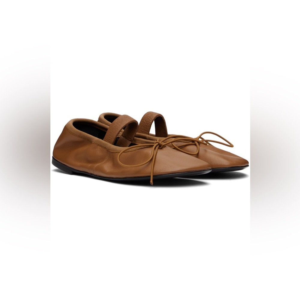 PROENZA SCHOULER Tan Glove Mary Jane Ballerina Flats